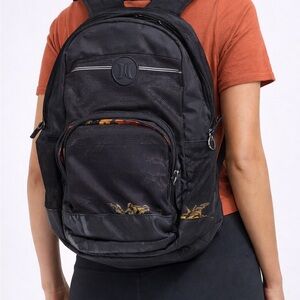 Hurley Black and Orange Kids Backpack